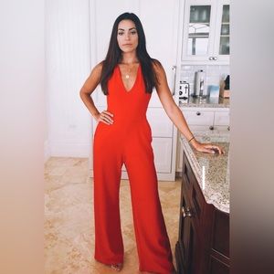Red Hot Jumpsuit/ Pantsuit with Pockets